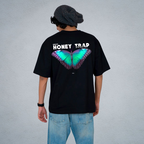 HONEY TRAP MEN OVERSIZED T-SHIRT IN BLACK