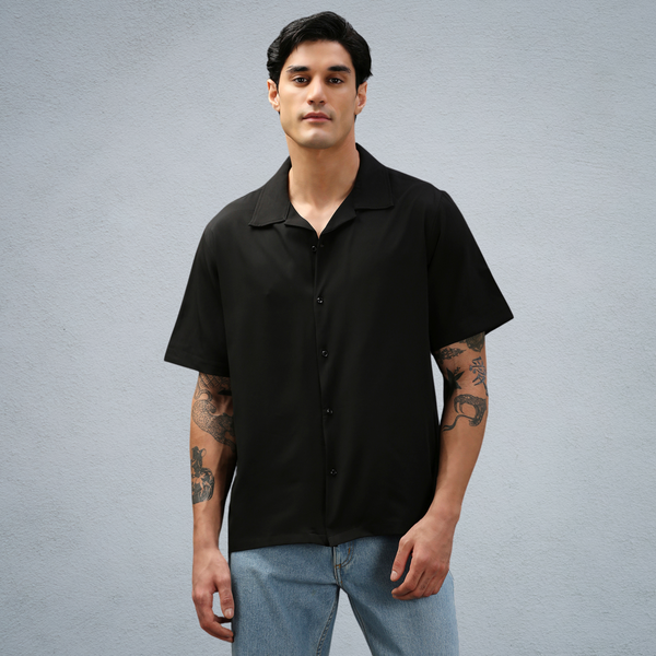 CUBAN SHIRT IN BLACK [UNISEX]