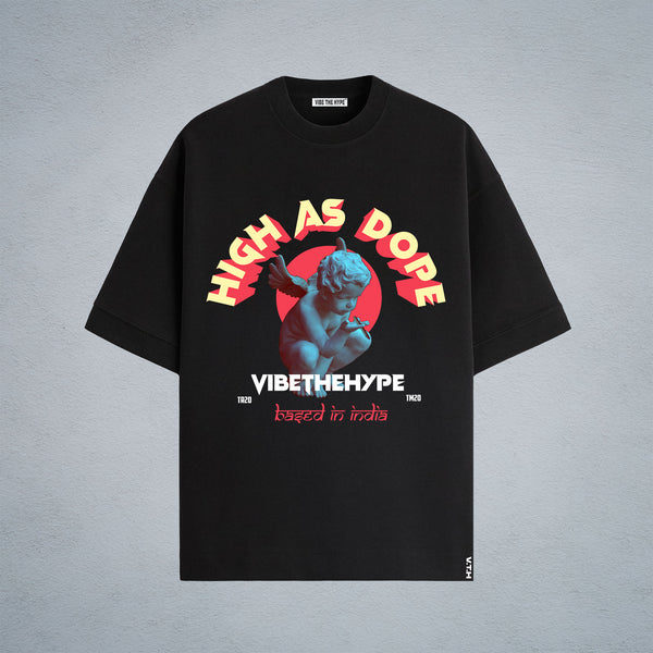 HIGH AS DOPE OVERSIZED T-SHIRT IN BLACK (UNISEX)