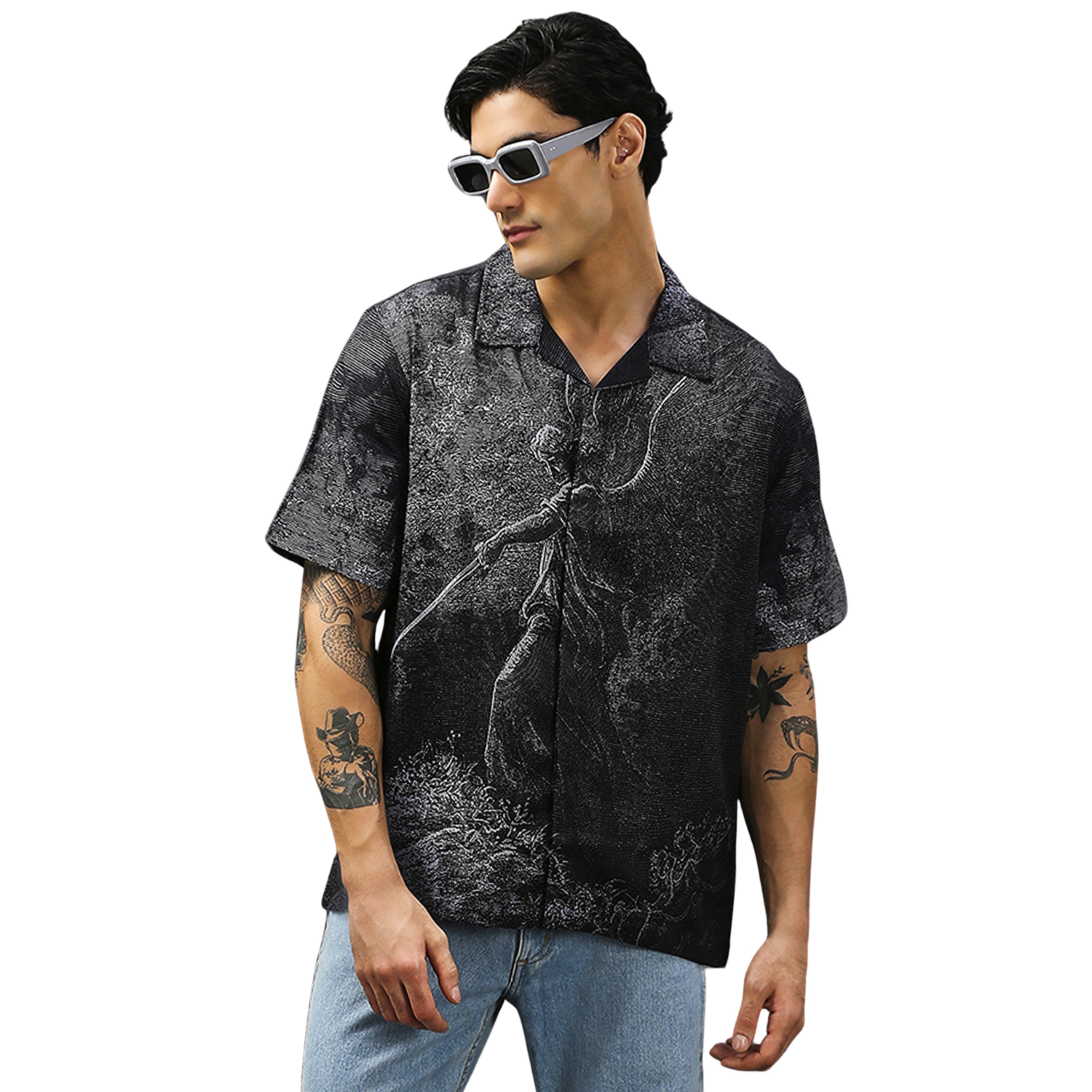Sword Oversized Cuban Shirt