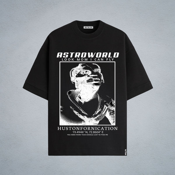 ASTRO WORLD OVERSIZED T-SHIRT IN BLACK (UNISEX)