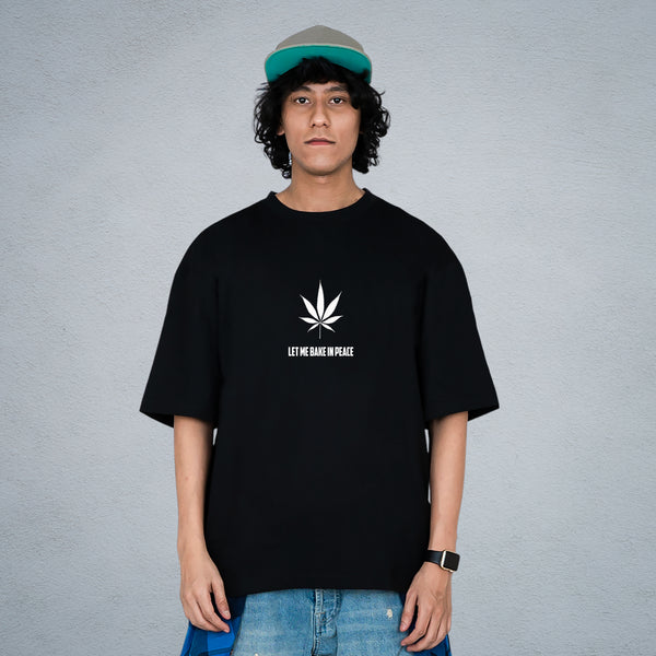 BAKE IN PEACE MEN OVERSIZED T-SHIRT IN BLACK