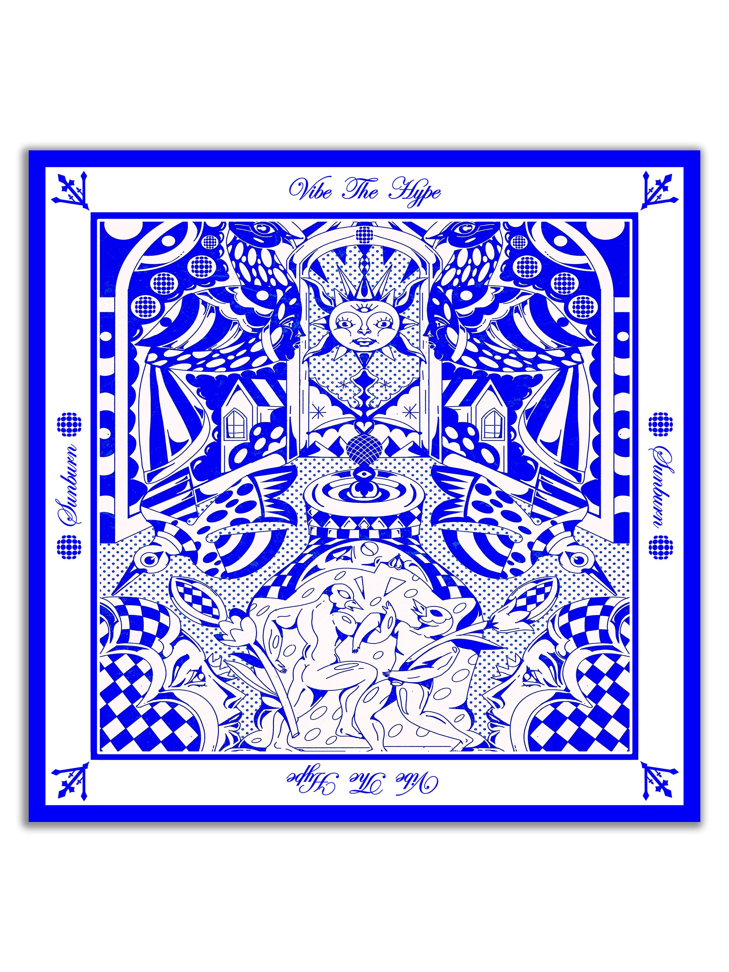 Azure Depth Silk Scarf