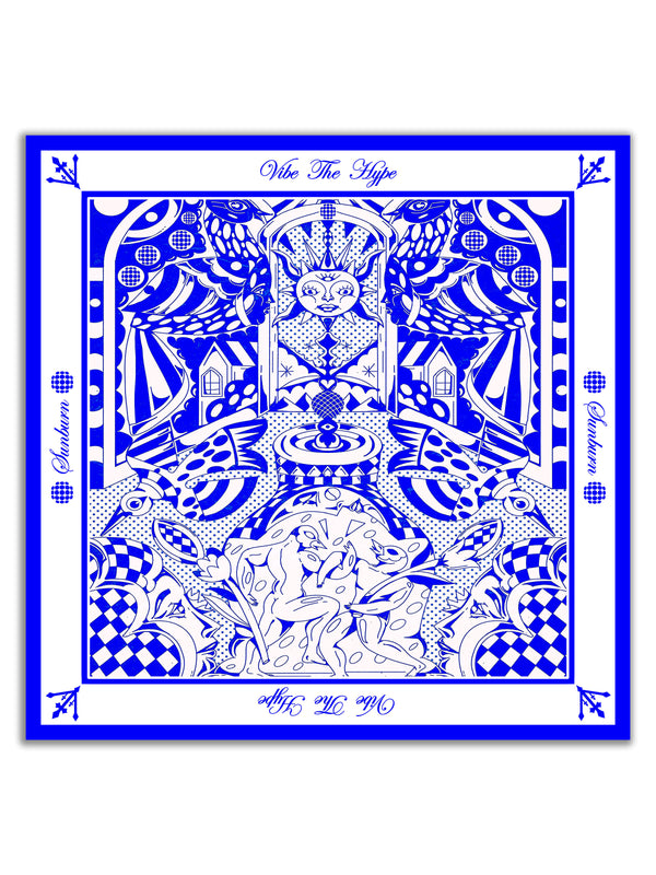 Azure Depth Silk Scarf