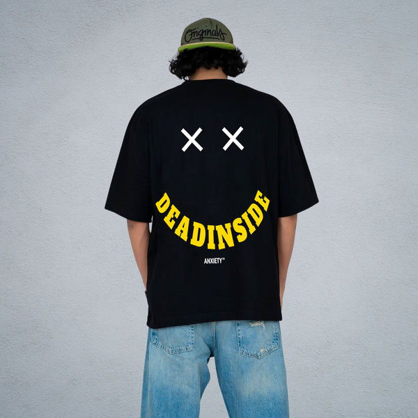 ANXIETY MEN OVERSIZED T-SHIRT IN BLACK