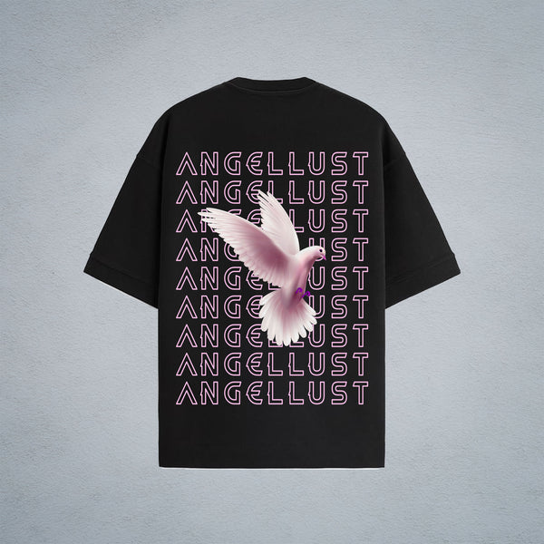 ANGELLUST OVERSIZED T-SHIRT IN BLACK (UNISEX)