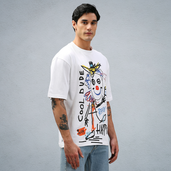 COOL DUDE T-SHIRT IN WHITE [UNISEX]