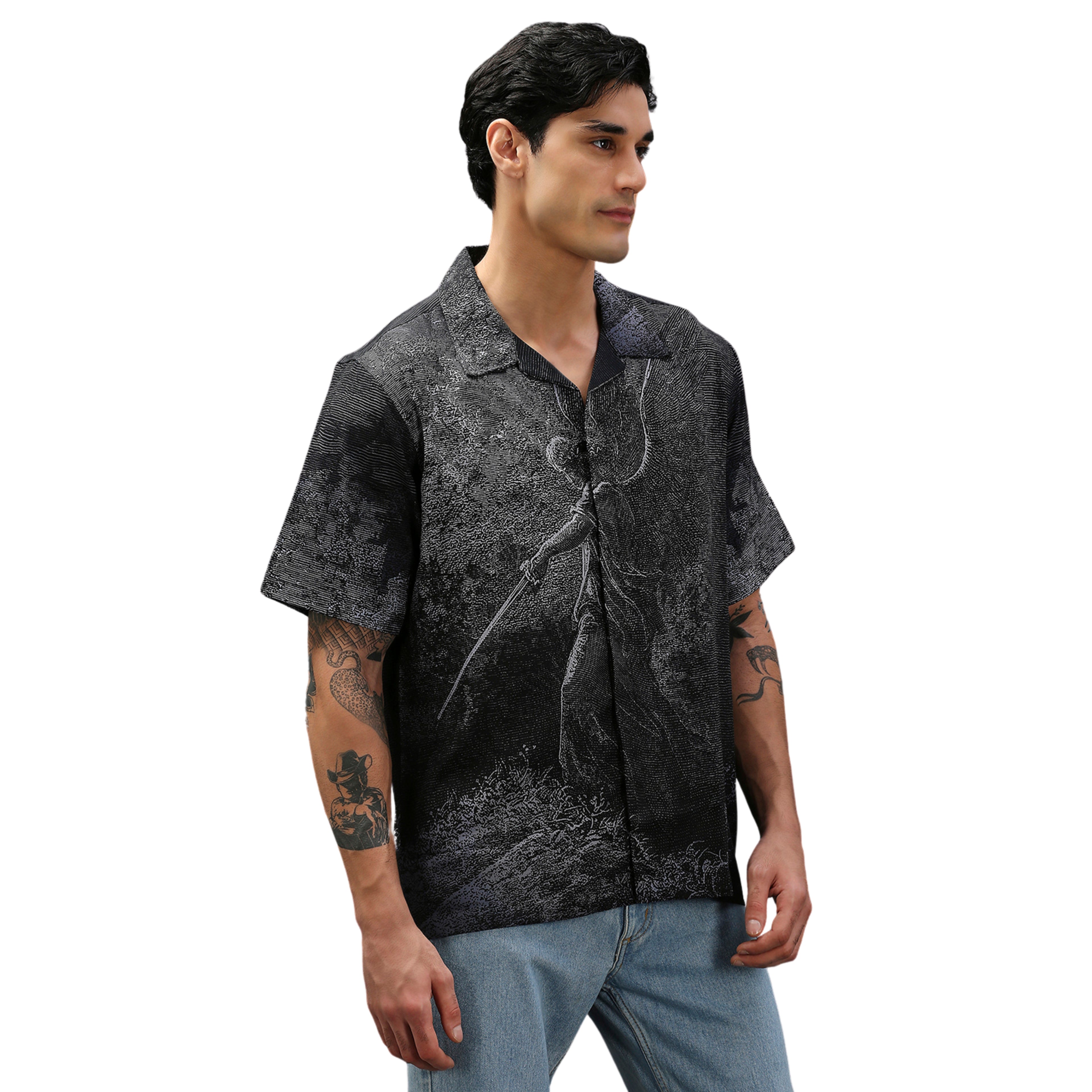 Sword Oversized Cuban Shirt