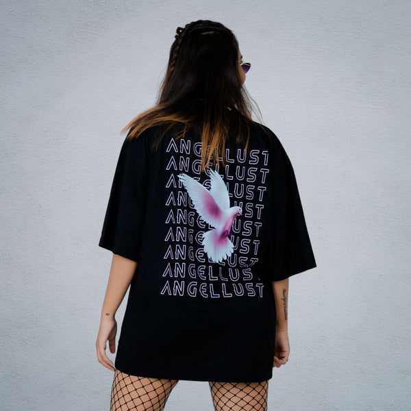 ANGELLUST WOMEN OVERSIZED T-SHIRT IN BLACK