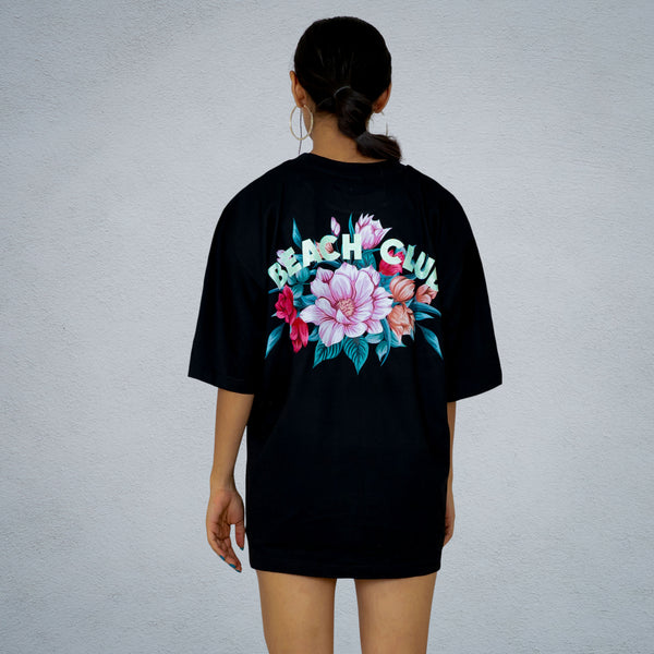 BEACH CLUB WOMEN OVERSIZED T-SHIRT IN BLACK