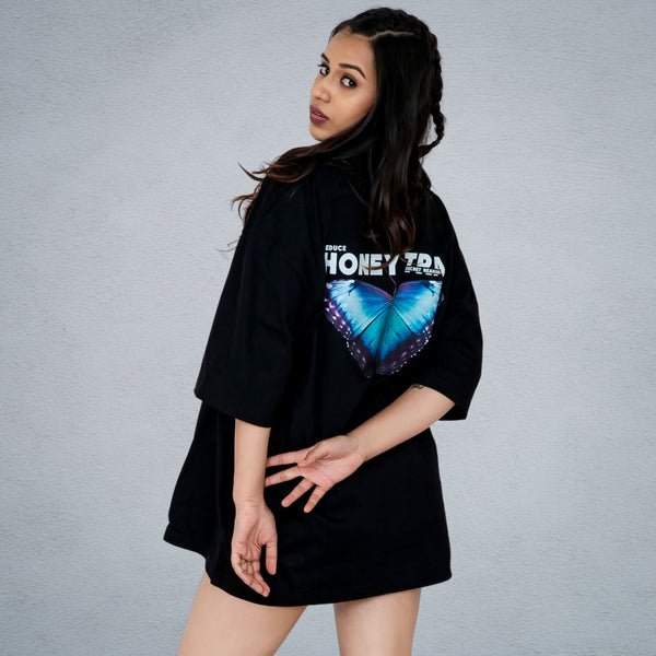 HONEY TRAP WOMEN OVERSIZED T-SHIRT IN BLACK