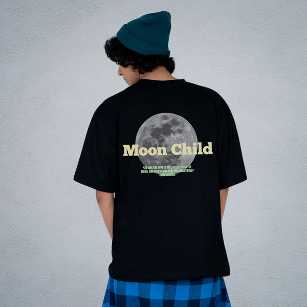 MOON CHILD MEN OVERSIZED T-SHIRT IN BLACK