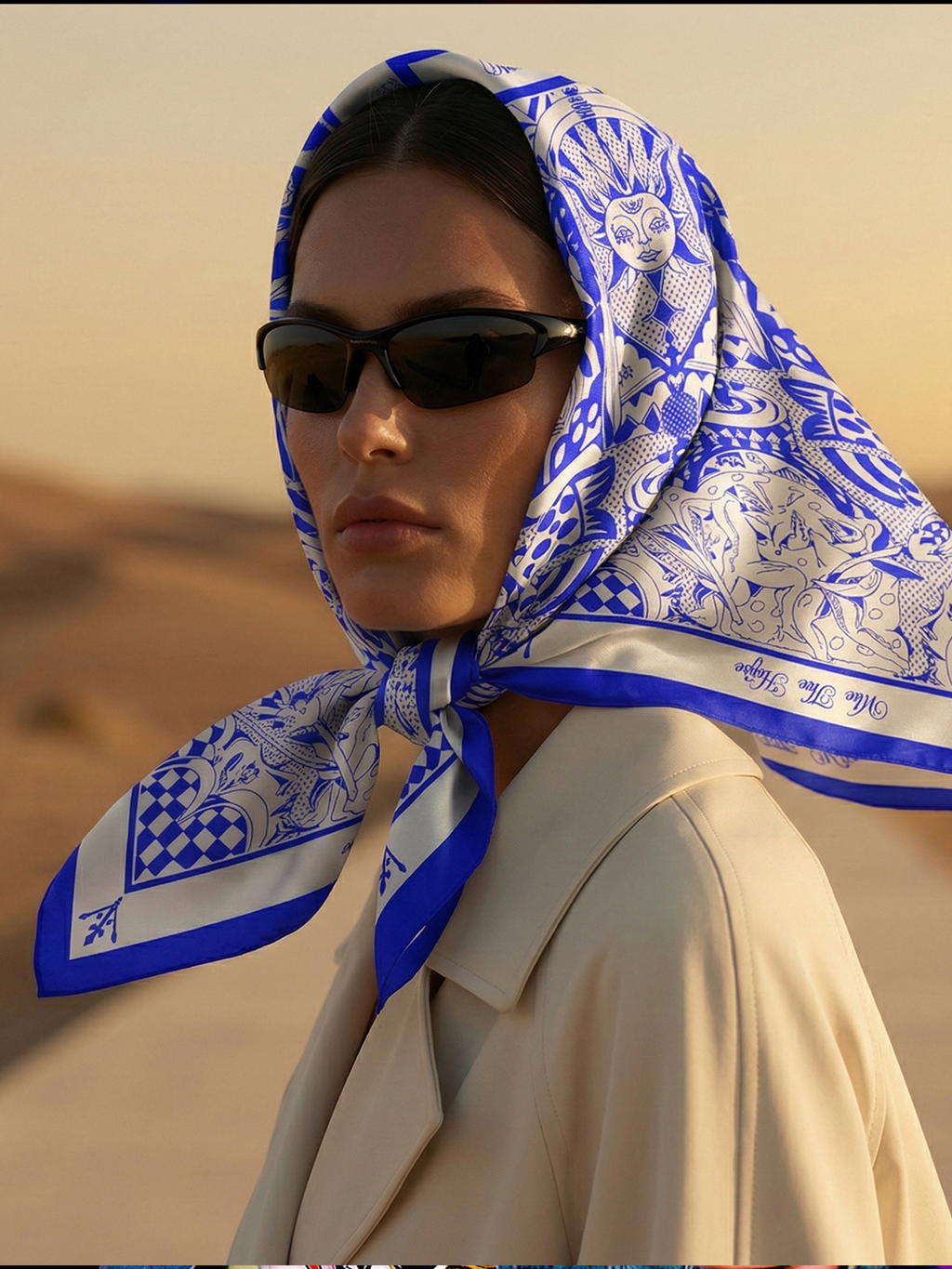Azure Depth Silk Scarf