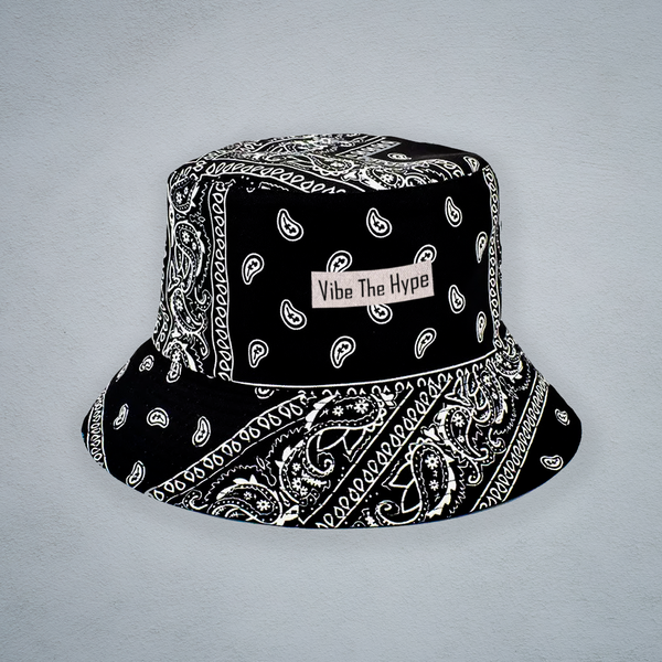 Reversal Bandana Bucket Hat in Black & white
