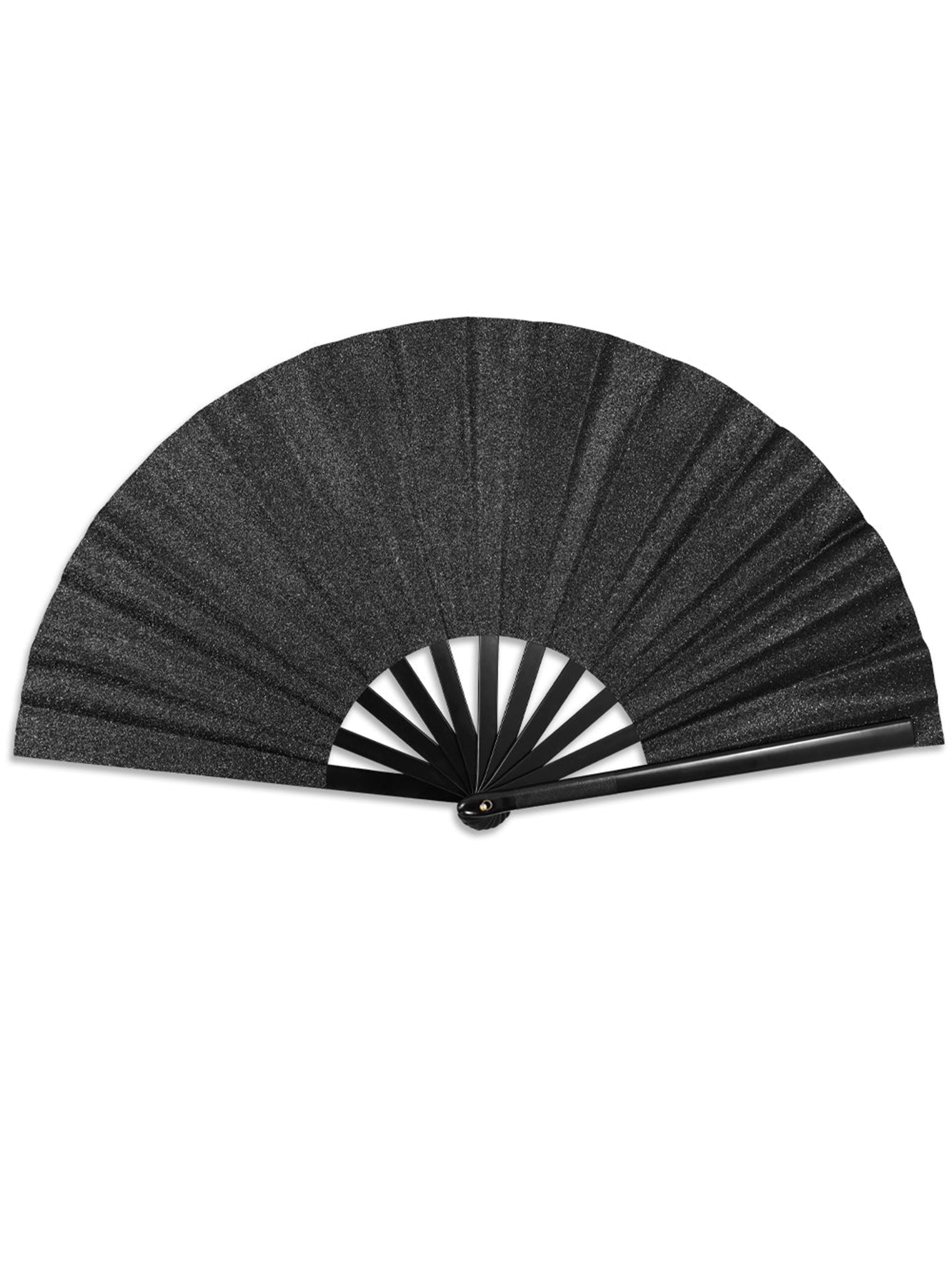 VTH BLACK GLITTER HAND FAN